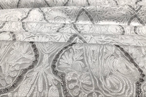 Kashmiri Self Jamawar Paisley Embroidery Running Fabric