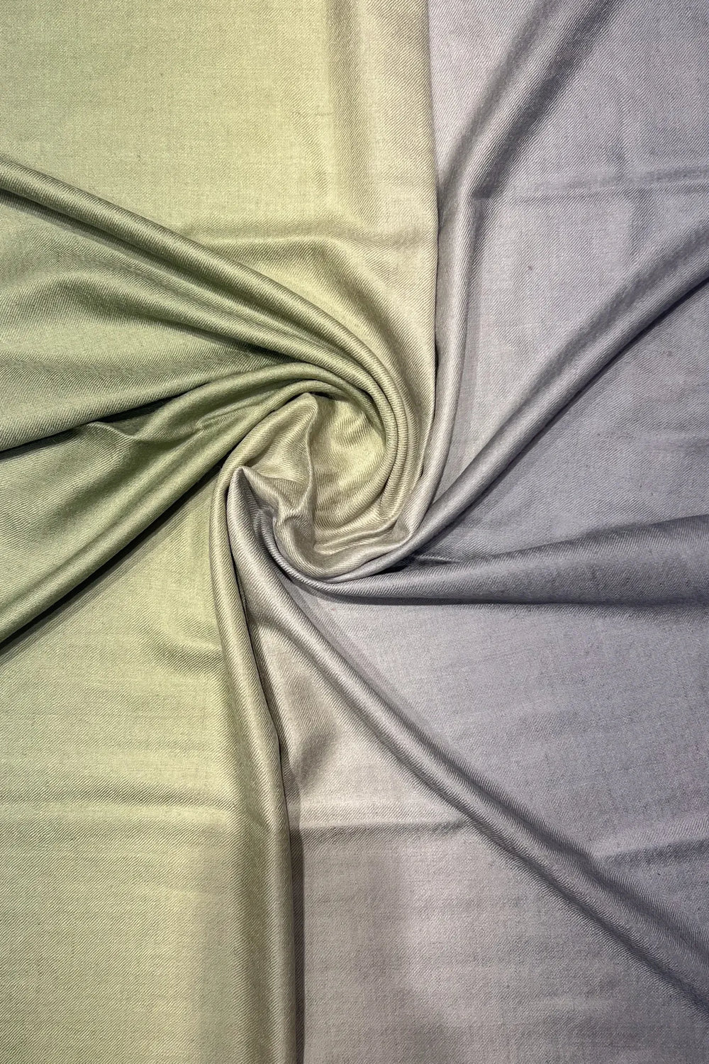 Dual Drift: Sage Green & Grey Pashmina Stole