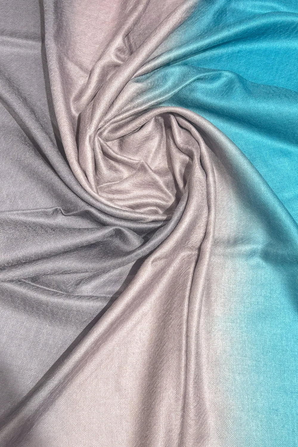 Tonal Tapestry: Turquoise, Grey & Dark Grey Pashmina Stole