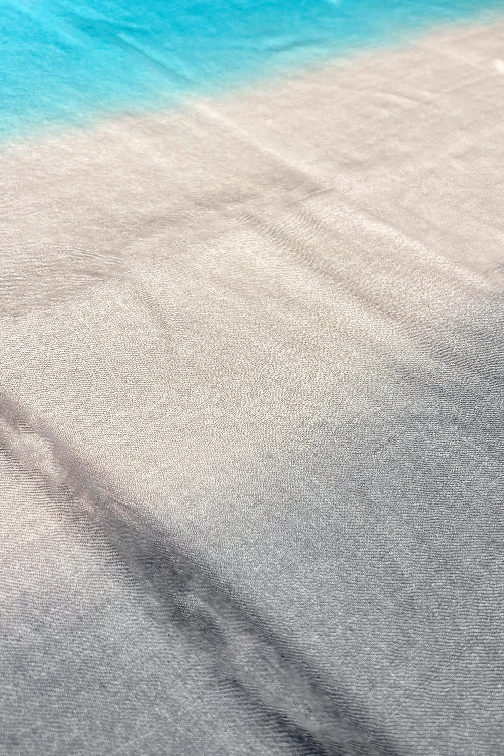 Tonal Tapestry: Turquoise, Grey & Dark Grey Pashmina Stole