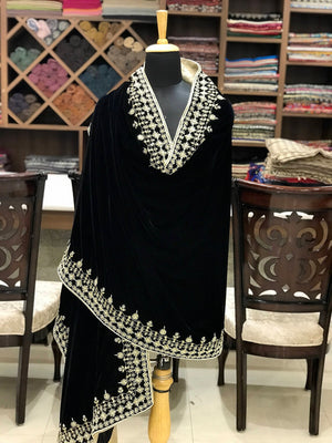 Velvet Orni with Hand Cut Dana and Pearl Work