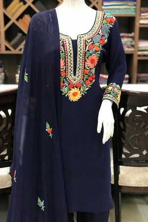 Tilla Chaputri Aari Neck Kashmiri Salwar Suit