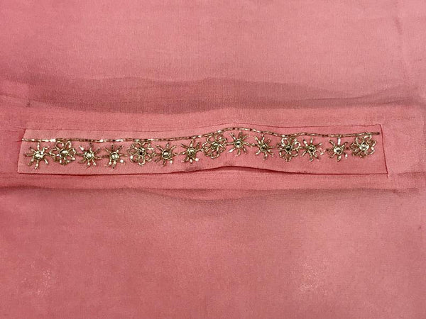 Georgette Summer Cape with Hand Kardana Work: Ombre Pink