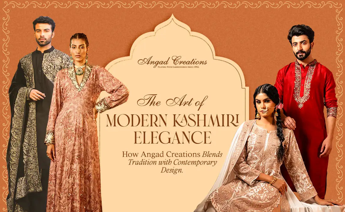 modern Kashmiri embroidery luxury ethnic wear for men and women