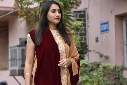 Maroon Kaftan Kurta