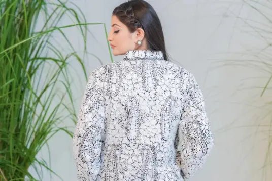 white aari kashmiri kacket