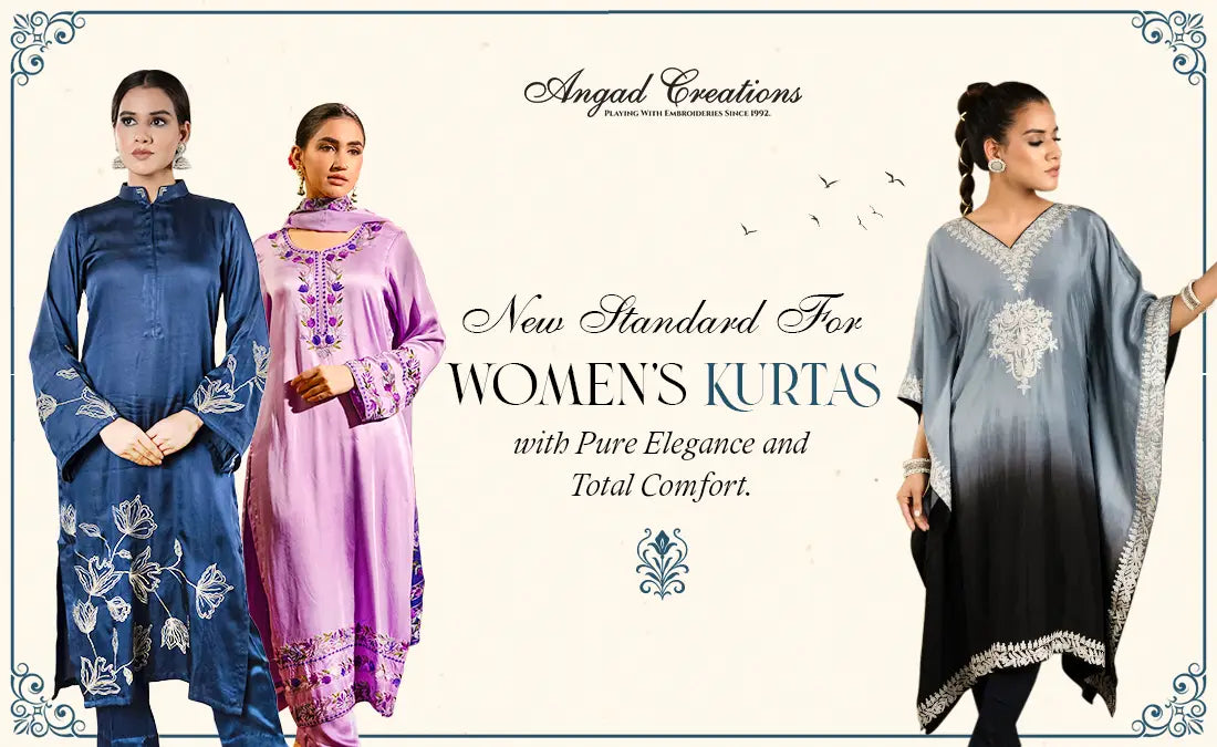 women’s kurtas online Kashmiri embroidered ethnic wear Angad Creations