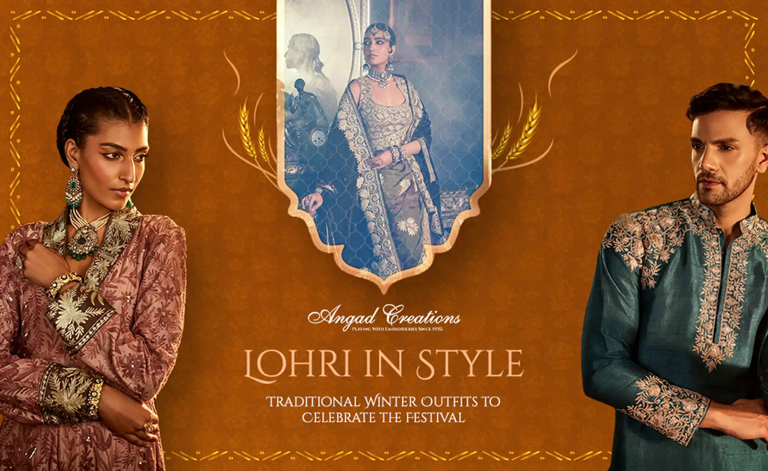 Traditional Lohri winter outfits for 2026 with kashmiri phirans and Nehru jackets
