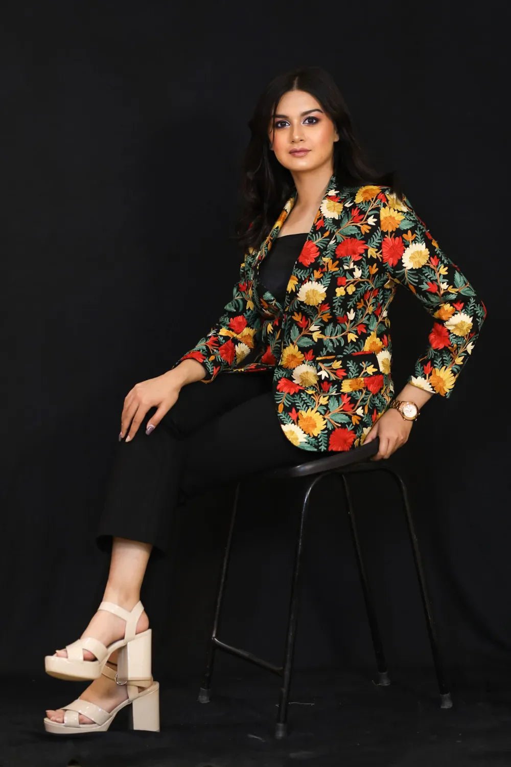 Vibrant Blooms Multi-Hued Work Blazer