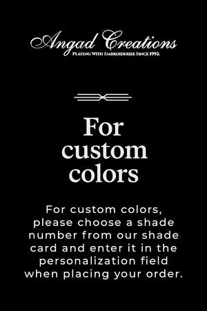 #Custom Black background with white text for Angad Creations, offering customization options.