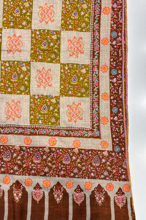 Decorative fabric with floral patterns on a white background