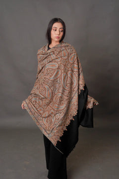 Collector’s Edition Pure Pashmina Shawl With Multi-Colour Sozni Jamawar Hand Embroidery