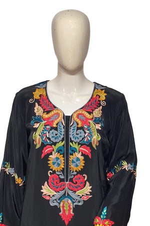 Crepe Kurta with Aari Embroidery
