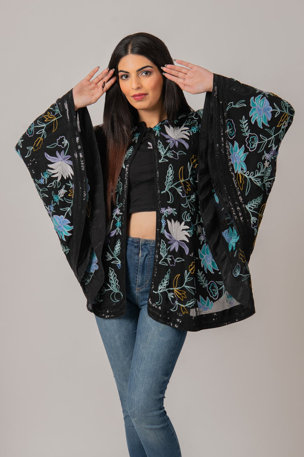 Women’s Embroidered Floral Poncho