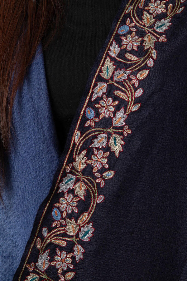 Ombre Blue Imperial Threads Pashmina Shawl
