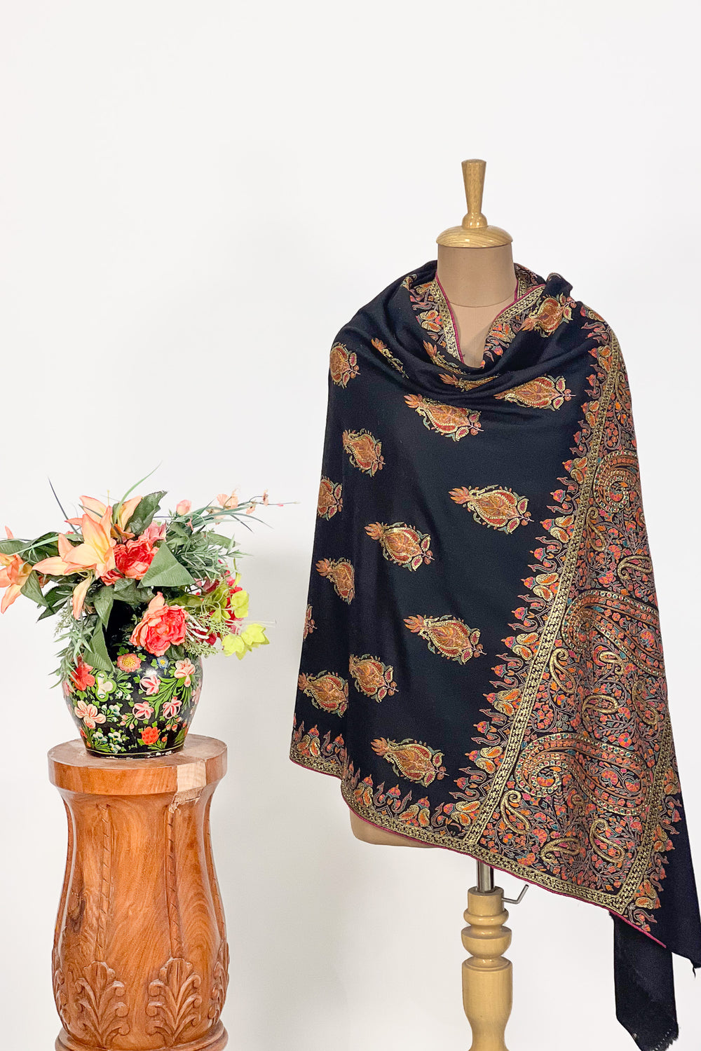 Charbagh Noir Pashmina