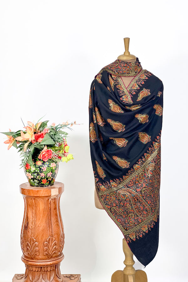 Charbagh Noir Pashmina