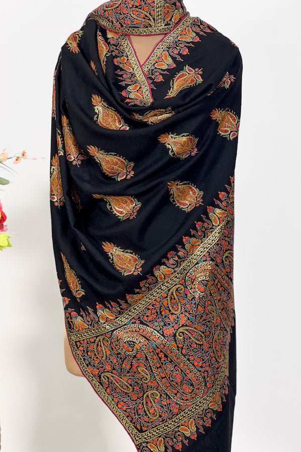 Charbagh Noir Pashmina