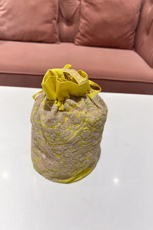 Crepe Potli with Puff Tilla Emb