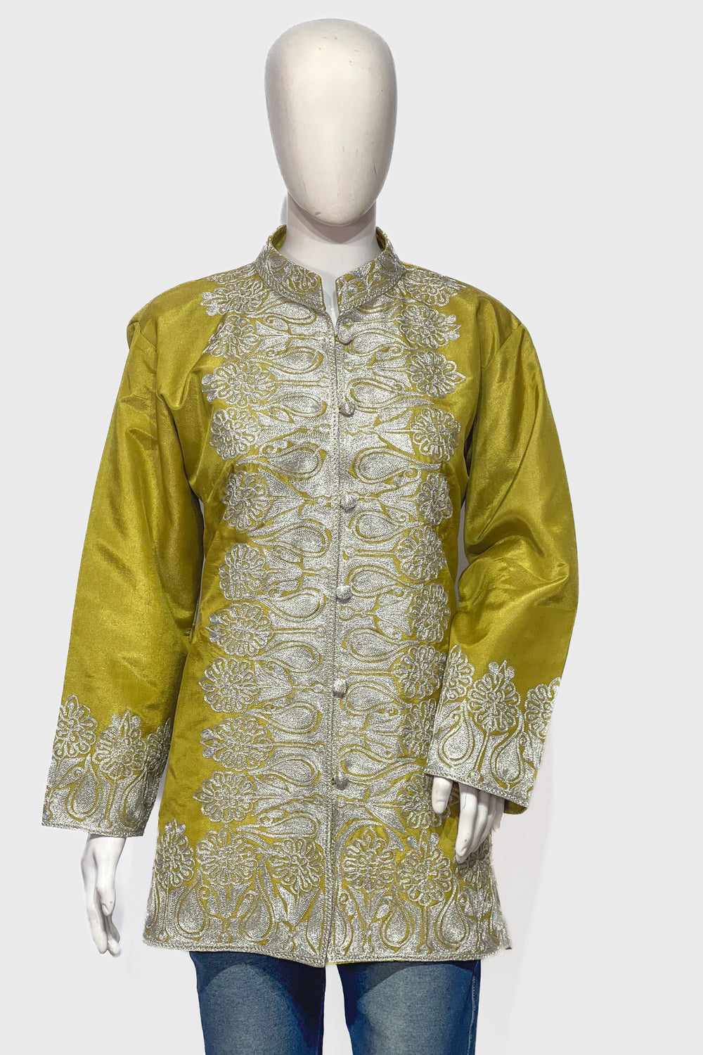 Short Tissue Jacket with Tilla Embroidery