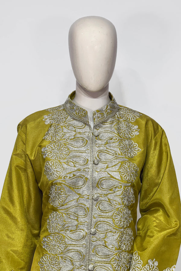 Short Tissue Jacket with Tilla Embroidery