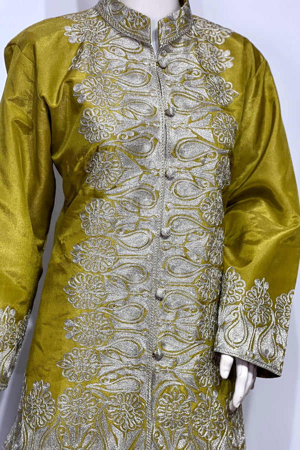 Short Tissue Jacket with Tilla Embroidery