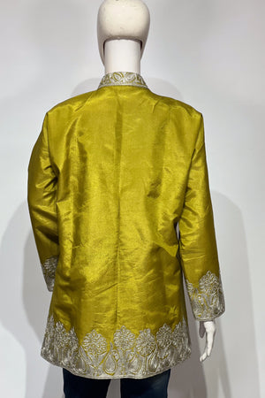 Short Tissue Jacket with Tilla Embroidery
