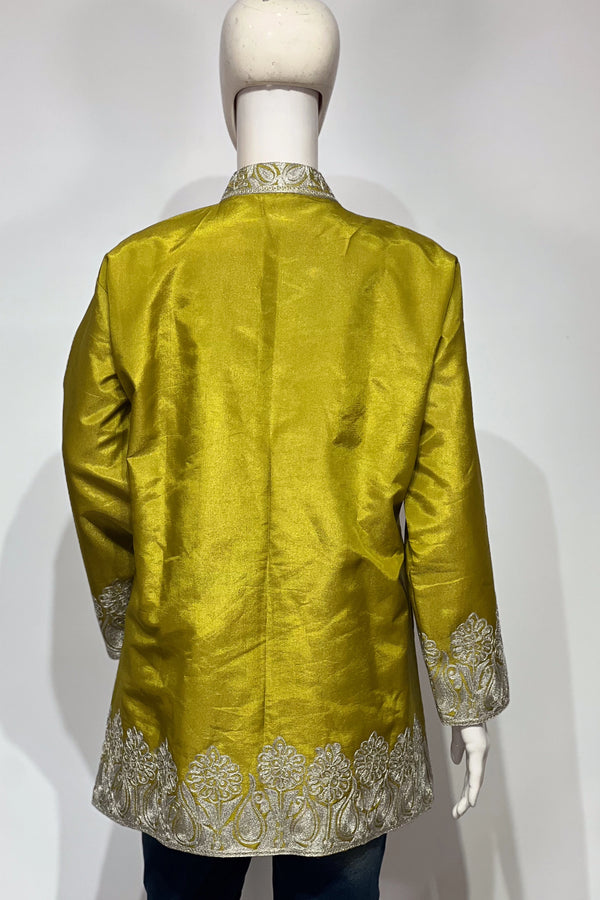 Short Tissue Jacket with Tilla Embroidery