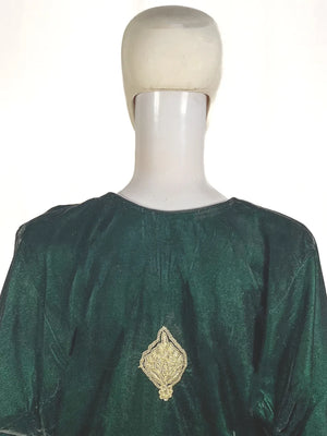 Bottle Green Velvet Phiran with Tilla Embroidery
