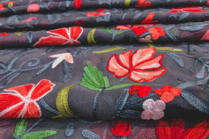 Georgette Fabric with Chinar Aari jaal Embroidery