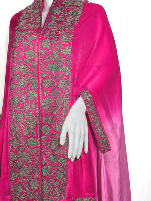Pure Satin Ombre Cape with Zari Thread Work