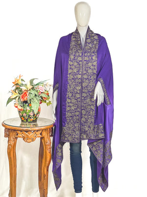Pure Satin Ombre Cape with Zari Thread Work