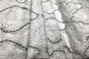 Kashmiri Self Jamawar Paisley Embroidery Running Fabric