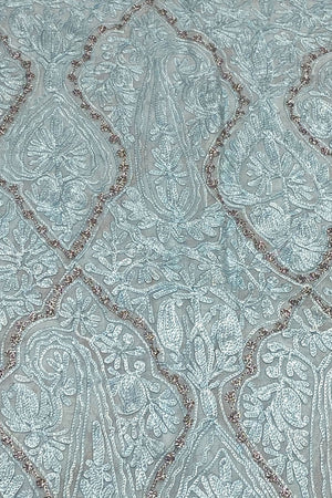 Kashmiri Self Jamawar Paisley Embroidery Running Fabric