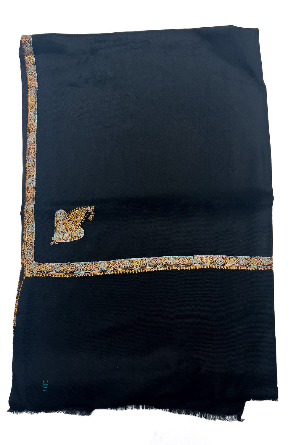 Black Pashmina Sozni Shawl