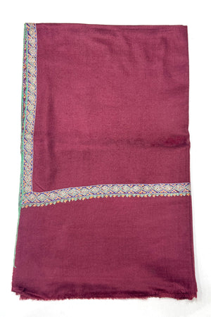 Onion Pink Sozni Border Pashmina Shawl