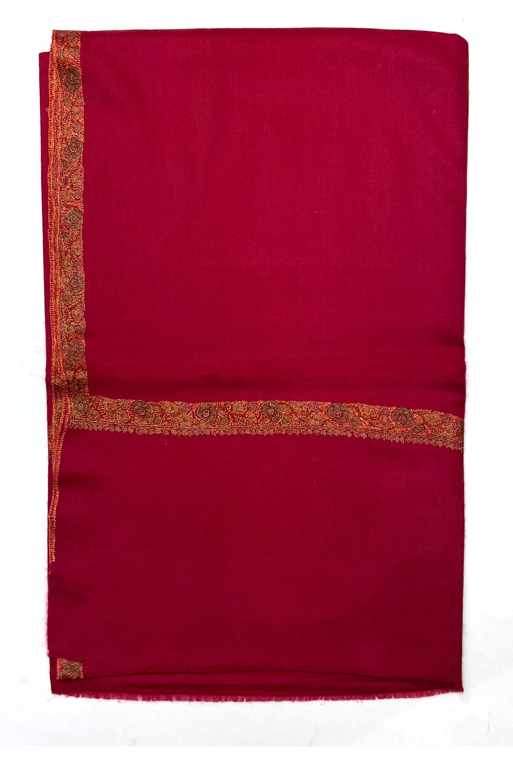Maroon Sozni Border Pashmina Shawl
