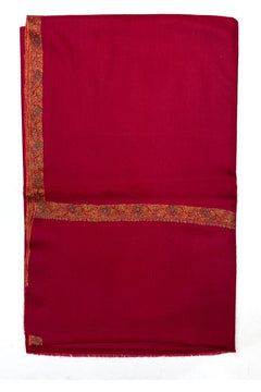 Red Sozni Border Pashmina Shawl