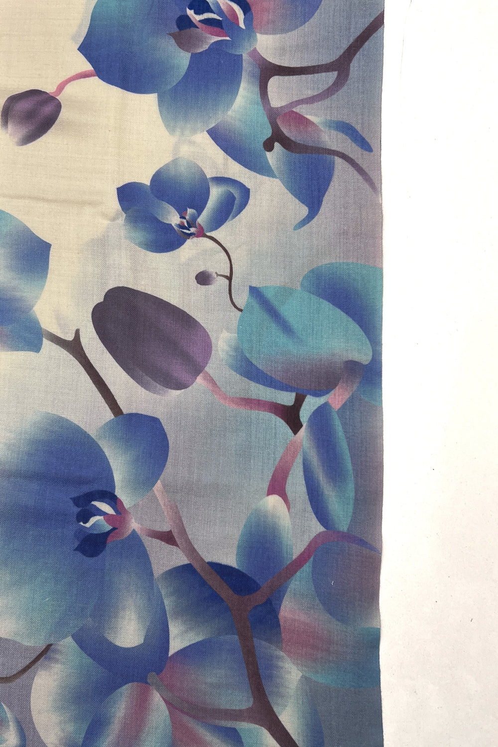 Orchid Bloom Hand-Painted Pure Pashmina Stole