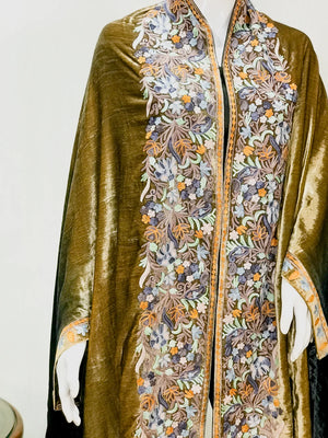 Gloss Velvet Ombre Cape with Aari Work