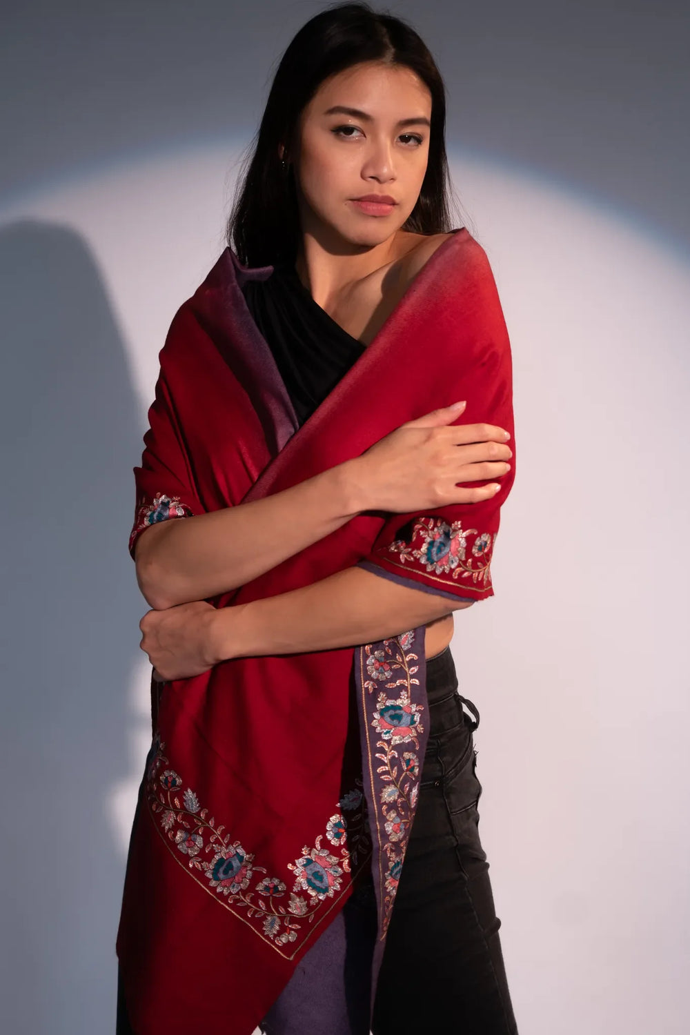 Violet Red  Imperial Threads Cashmere Shawl