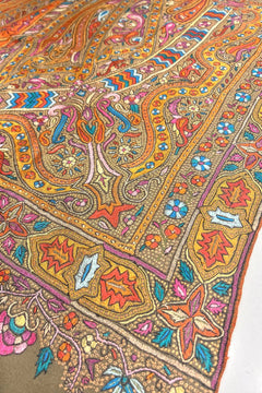 Close-up of a colorful paisley patterned fabric