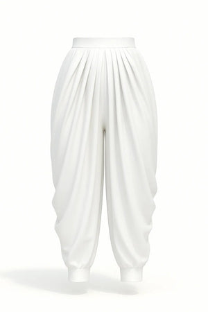 #Salwar White dhoti pants on a white background