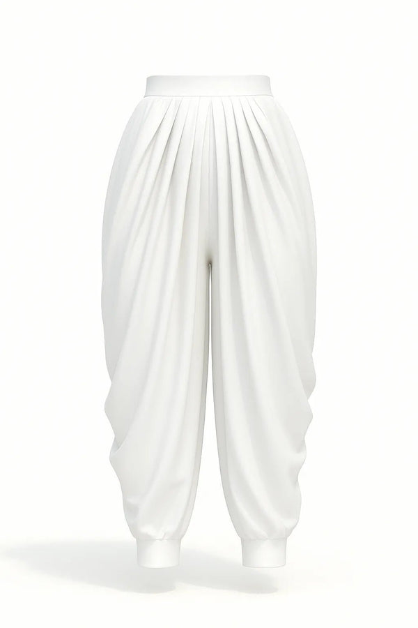 #Salwar White dhoti pants on a white background