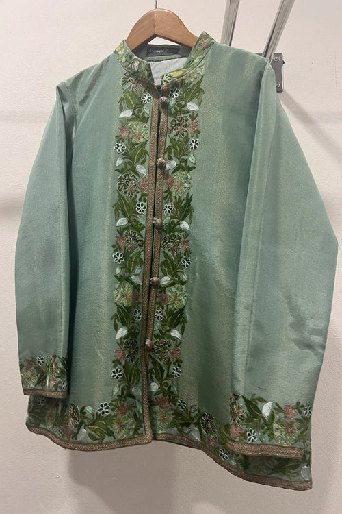 Tissue Jacket with Aari & Zari Embroidery