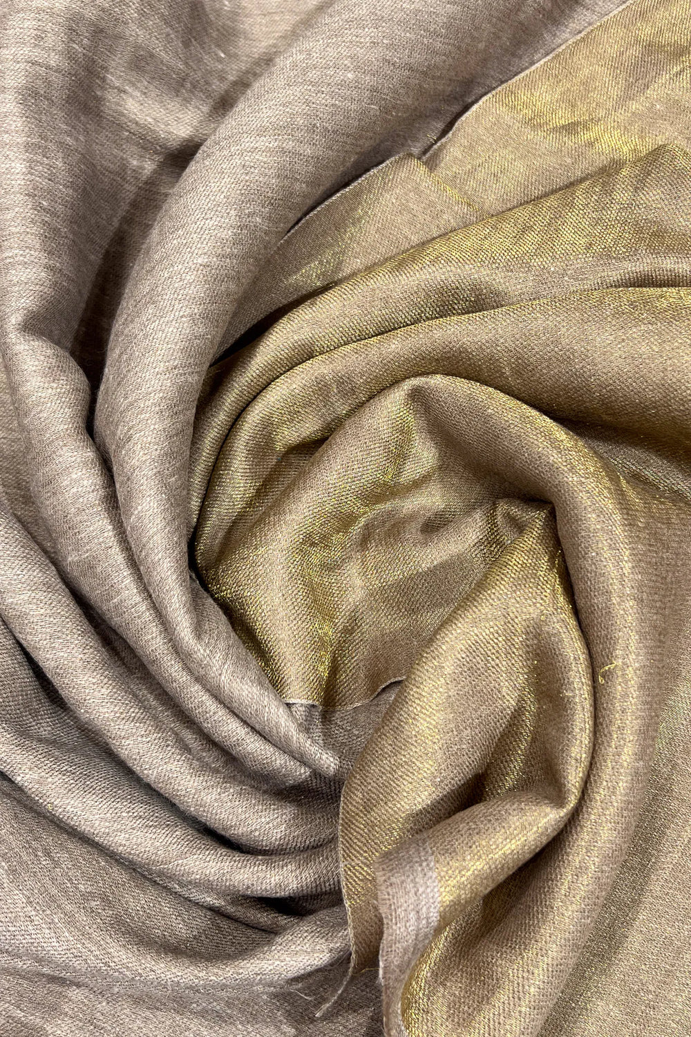 Natural Pure Pashmina Zari Reversible Shawl