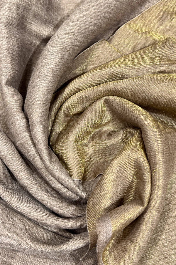 Natural Pure Pashmina Zari Reversible Shawl