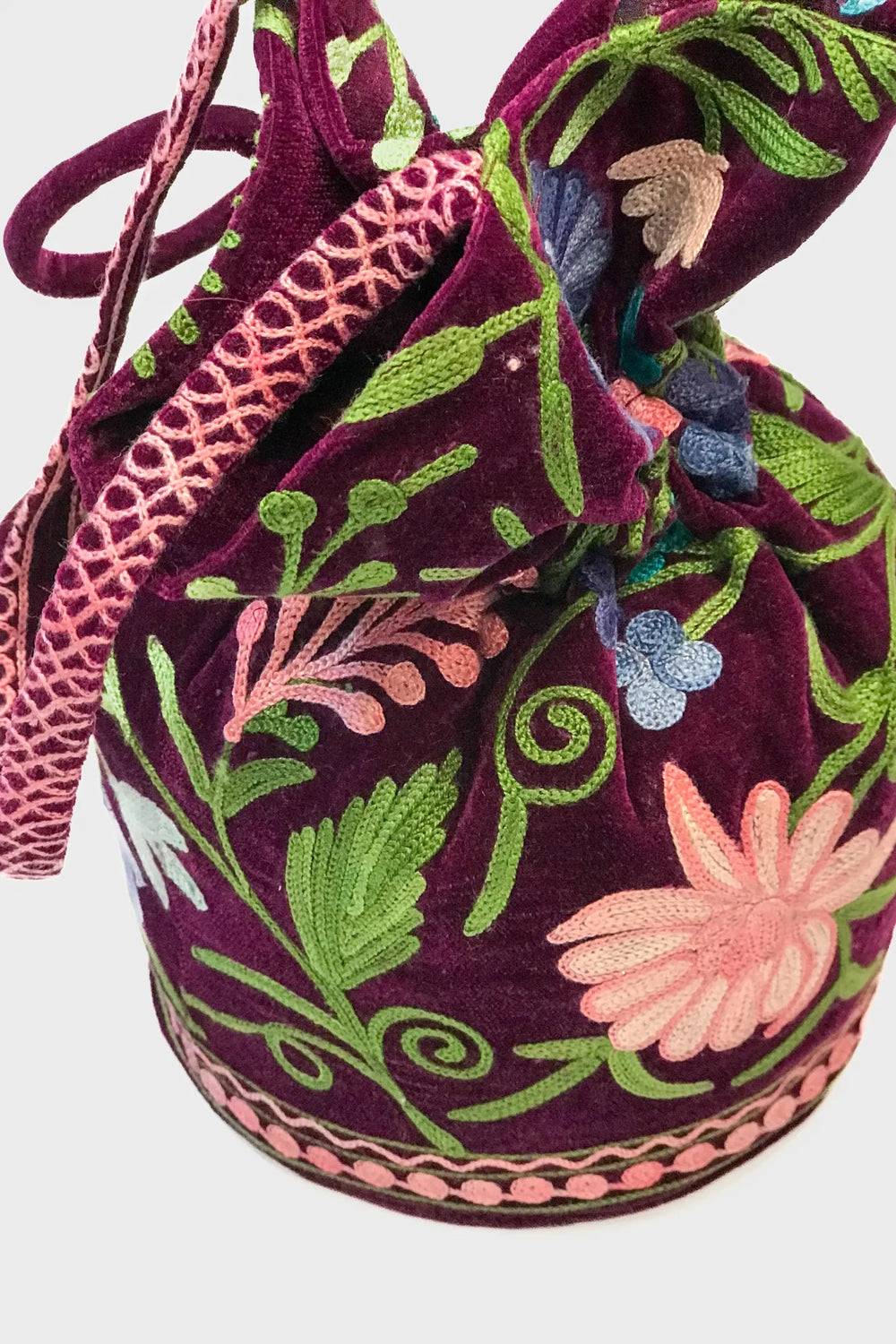 Purple Aari Jaal Embroidered Potli Bag