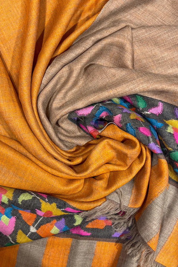 Close-up of multicolored fabric with a pattern of flowers