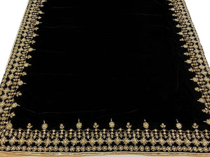 Velvet Orni with Hand Cut Dana and Pearl Work